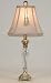 Cut Glass and Silver Table Lamp with Tassled Silk Shade