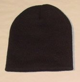 Blank Long Cuff Beanie - Black