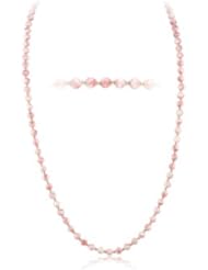 194.00 Cts of 6 mm Natural Pink Coral (not Dyed) Necklace in 14K White Gold