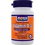 NOW Foods Vitamin D3 5000 Iu, 240 Softgels,