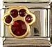 Clearly Charming January Garnet Color Paw Print Birthstone Cat Dog Bear Animal Theme Italian Charm