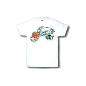 Jesus Basketball (In His Name I Play) Adult T-Shirt