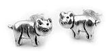 Pig Sterling Silver PIGGY Post Stud Earrings Happy Pigs