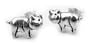 Pig Sterling Silver PIGGY Post Stud Earrings Happy Pigs