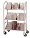 Sloped-Shelf Book Cart, Three Shelves, 26w x 16d x 41-1/2h, Gray
