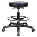 Perch 360-ring Massage Therapy Swivel Stool 22-32" W/footring (Glides - Soft Floor Casters)