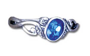Solid Sterling Silver Blue Crystal Ring