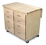 Titan 8-Drawer Kitchen Island - Birch