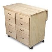 Catskill Craftsmen - 6521 - Titan 8 Drawer Drop Leaf Butcher Block Island with Drop Leaf -... by Catskill Craftsmen