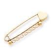 14k Polished Moveable Medium Heart-Shaped Safety Pin Charm - Measures 10x38mm - JewelryWeb