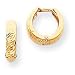 14k Diamond-Cut Hinged Hoop Earrings