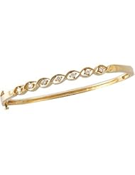 14K Yellow Gold 1/4 Ct Tw Diamond Bangle Bracelet