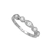 Sterling Silver Rhodium Ring with Clear CZ - Size: 6-9