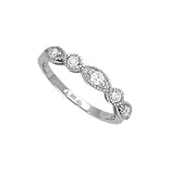 Sterling Silver Promise Ring With Round Cubic Zirconias