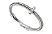 Jewelry : 18K White Gold Hand-Woven Mesh Ring, Enhanced with a Pave-Set Diamond Roundel.