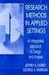 RESEARCH METHODS IN APPLIED SETTINGS: An Integrated Approach to Design and Analysis