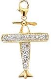 Airplane, 14K Gold Diamond Charm