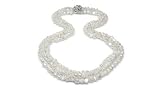 Biwa Triple strand Freshwater cultured pearl necklace