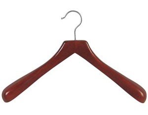 Wooden Curved Coat Hangers Walnut Finish Box of 6
