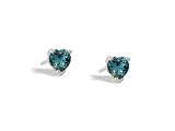 14K White Gold Heart Created Alexandrite Stud Earrings