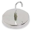 Industrial Grade 6YA67 Round Base Hook Magnet, Max Pull 20 Lb