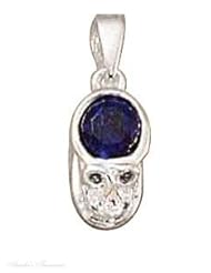 Sterling Silver Small Mothers Womens September Birthstone Baby Shoe Pendant
