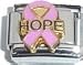 Clearly Charming Pink Ribbon with Hope Breast Cancer Awareness Italian Charm