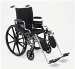 Medline K4 Basic Wheelchair, 250 Lb Weight Capacity, 18 Inch W, Latex Free, Swing Back Desk-Length Arms, Detachable Elevating Leg Rests