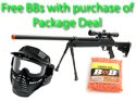 Spring M187D Bolt Action Sniper Rifle FPS-550 Airsoft Gun Package Deal (Mask and Free BBs)