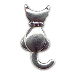 Amethyst brooch, 'Kitty Chic' 1 W 1 L by NOVICA