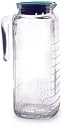 Bormioli Rocco Gelo 2-Piece Glass Pitcher Set with Lids, Red and Green