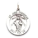 Sterling Silver St. Jude Medal 3/4" Diameter (19 mm).It comes with an 18" Necklaces