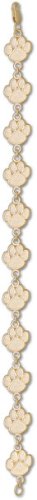 Clemson Tigers Solid 10K Gold Paw Bracelet 7 1/4''