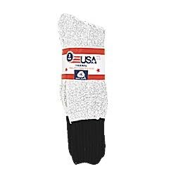 Men's Grey Wool Blend Thermal Boot Socks (Light Grey/Black Top) 3-pack