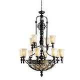 Sebastian Fifteen Light Two Tier Chandelier in Bronze