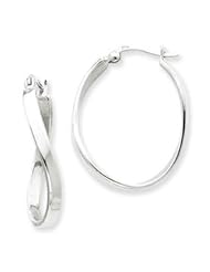 Sterling Silver Twisted Hoop Earrings QE3760"