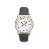 Timex Mens Easy Reader Black Leather Strap Gold-Tone Case Watch #T2H291 by Timex
