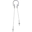 Pink Red Gem Cross Dangle Horse Shoe Circular Barbell