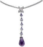 Amethyst, Tanzanite and Diamond Briolette Necklace
