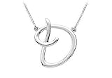 Letter D Script Pendant - .925 Sterling Silver