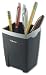 Pencil Holder, Office Suites, 2-Section, 3-1/8"x3-1/8"x4-1/4", Black/Silver FEL8032301