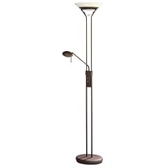 Trio Leuchten 4344021-24 Halogen-Fluter 1xR7S,300W mit Leseleuchte 40W, G9,einzeln dimmbar, Hhe;180cm, rostfarbig