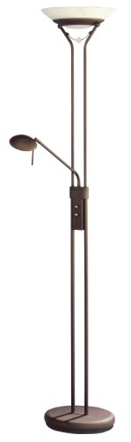 Trio-Leuchten Trio Leuchten 4344021-24 Halogen-Fluter 1xR7S,300W mit Leseleuchte 40W, G9,einzeln dimmbar, Hhe;180cm, rostfarbig