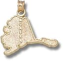 State Of Alaska 1/2" Charm/Pendant -14K/10K, Stainless Steel or Gold Plated