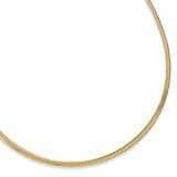 3mm Omega 22 Karat Gold Plated and Sterling Silver Reversible Silver or Gold