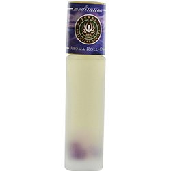 ESSENTIAL OILS TERRA by MEDITATION AROMA ROLL ON - ESSENTIAL OILS OF FRANKINCENSE, MYRRH, SANDALWOOD, CLARY SAGE & YLANG YLANG WITH AMETHYST GEMSTONES .33 OZ ( Package Of 4 )