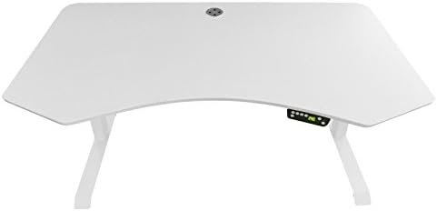 Electric Height Adjustable Sit-Stand Desk Set with 55" x 28" Ergonomic Desktop (White Tabletop White Base)