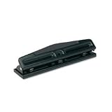 UNV74323 12-Sheet Deluxe Three-Hole Punch, Adjustable, 9/32 Diameter Holes