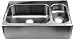 Farmer Chef Sink, Stainless Steel, small bowl on right