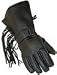 GL2070 - Black Leather Fringe Motorcycle Gloves